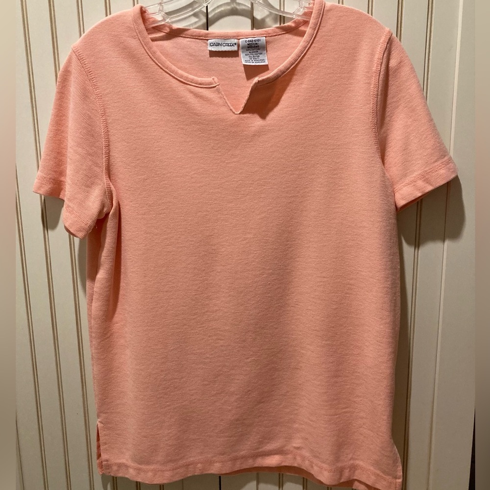 Cabin Creek Peach SS T-Shirt MEDIUM